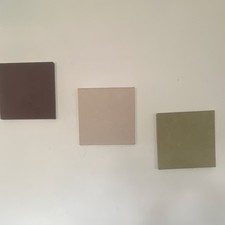 3 Pack Ceramic Square Tiles 10x10cm Matt Cement-Look Brown Beige Green
