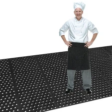 82.6 x 35.4 Inch Non-Slip Commercial Anti-Fatigue Drainage Mat Roll, Heavy Du...