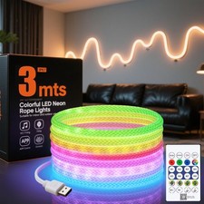 USB Powered LED Strip Light,360 Degree Luminous Flexible Rope Light, 9.84 FT