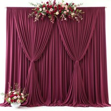 10x10ft Burgundy Backdrop Curtains Dark Red Wrinkle Free Draping Fabric Wedding