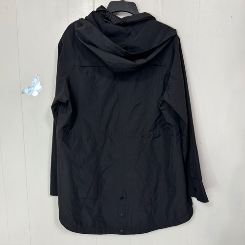Gallery New York Black Raincoat Womens Size L Lightweight Hooded Jacket New - Picture 5 of 12