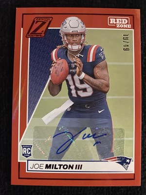 Joe Milton III 2024 Panini Zenith Red Zone Rookie Auto RC /49 Cowboys # Match