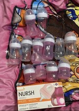 Lot Of 15 Baby bottles  munchkin bottle rack