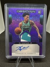 2024-25 Obsidian KJ Simpson Jr. Electric Etch Purple Flood Rookie Patch AUTO /75