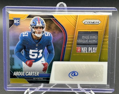ABDUL CARTER 2025 Prizm Gold NFL Players Tag Rookie Patch Auto /10 GIANTS RC RPA