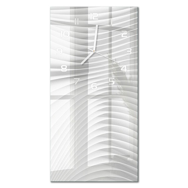 Glas-Wanduhr Aus Glas Im Hochformat Linien Der Abstraktion WeißE Zeiger 30X60 Cm-image