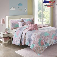 Cotton Quilt Set Coverlet Shams Decorative Pillows Soft Washable Bedding New