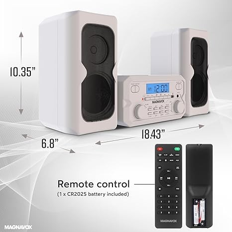 Compact Stylish Home Stereo Shelf Sound System w/ CD AUX Wireless Radio - Picture 4 of 5