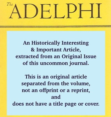 EINSTEIN AND THE THEORY OF RELATIVITY. AN ORIGINAL ARTICLE FROM THE ADELPHI, 193