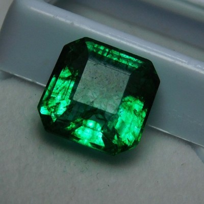 Square Cut Green Emerald 7 Ct Natural CERTIFIED Colombian Loose Gemstone