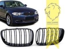Grill Sportgrill K�hlergrill f�r BMW E81 E82 E87 E88 schwarz gl�nzend Doppelsteg