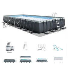 Intex 32' x 16' x 52" Ultra XTR Rectangular Pool Set with Deluxe Maintenance Kit