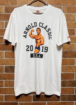 ARNOLD SCHWARZENEGGER CLASSIC 2019 WORLD TOUR HOMAGE SHIRT TEE SIZE M WHITE MEN