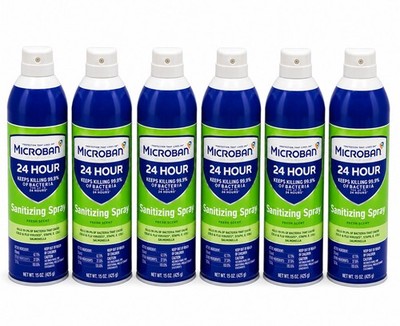 Microban 24 Hour Disinfectant Sanitizing Spray 15 oz Lot of 6 New