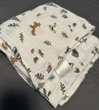 Little Unicorn Cotton Muslin Baby Blanket Forest Friends Large Swaddle 47x47"