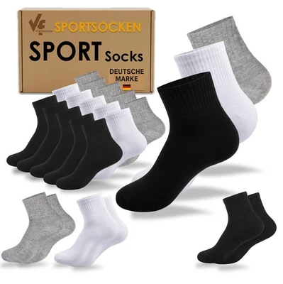 5-60 Paar Baumwolle Socken Freizeit Socken Tennissocken Herren Damen Sportsocken - Bild 1 von 4