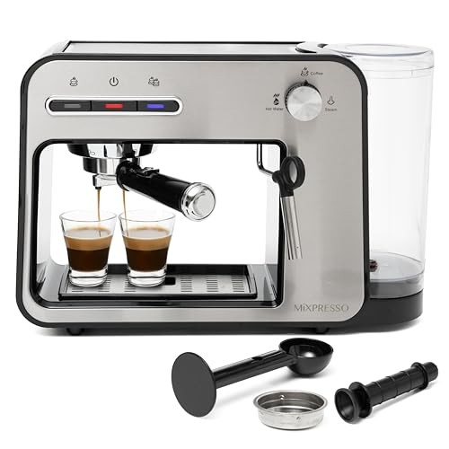  Professional Espresso Machine for Home 15 Bar with Milk Stainless Steel