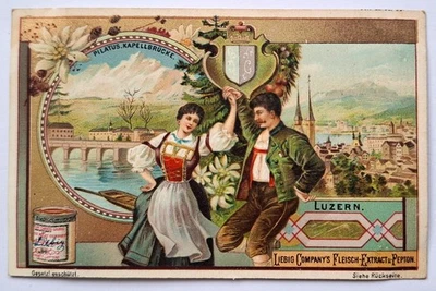 1 Sammelbild Serie Bild 2 - A 443 / S 584 "Luzern. Pilatus Kapellbrücke" - 1899 - Bild 1 von 2