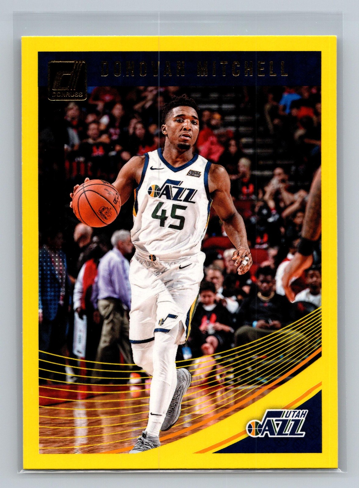 2018-19 Donruss #63 Donovan Mitchell Yellow Flood