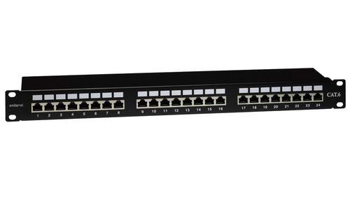 Panel 19, 24 x RJ45 STP kat. 6 (1U) z półką - Zdjęcie 1 z 1