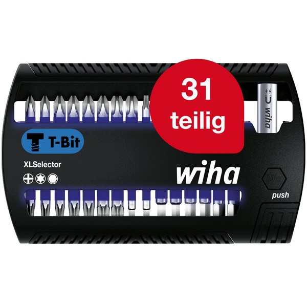 "Wiha Bit Set Xlselector T-Bit 25 Mm Phillips, Torx®, Sechskant 31-Tlg. 1/4\""-image