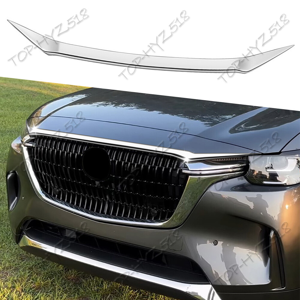For Mazda CX-90 2024-2025 Hood Grill Bonnet Guard Cover Trim Strip Chroming