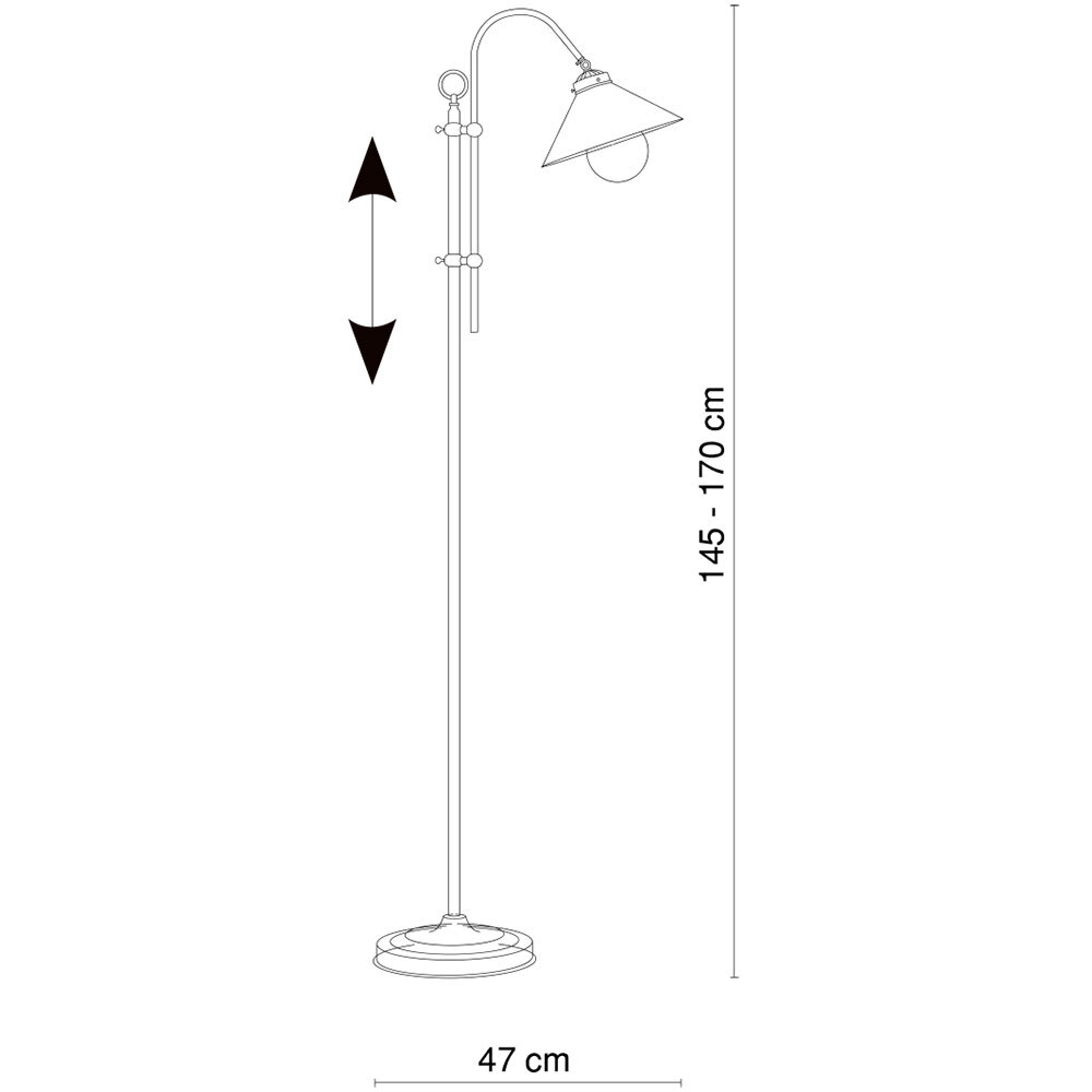 Lampada Da Terra Regolabile A Arco H 145-170 CM foto 4