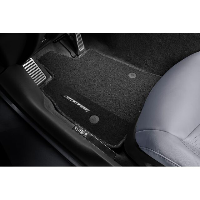 2023-2026 Corvette ZO6 Carpet Mats 84909000 Black w/ Sky Cool Gray