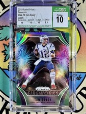 2019 Panin Prizm Fireworks Tom Brady Green Prizm CSG Pristine 10