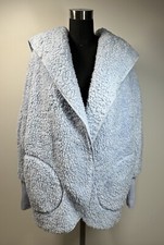 Nwt Nordic Beach Fleece Soft Cape Hooded Sweater Jacket One Size Light Blue