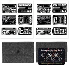 PSKOOK 12 Pcs Survival Multitool Card Emergency Camping Tool EDC Kit in Your ...