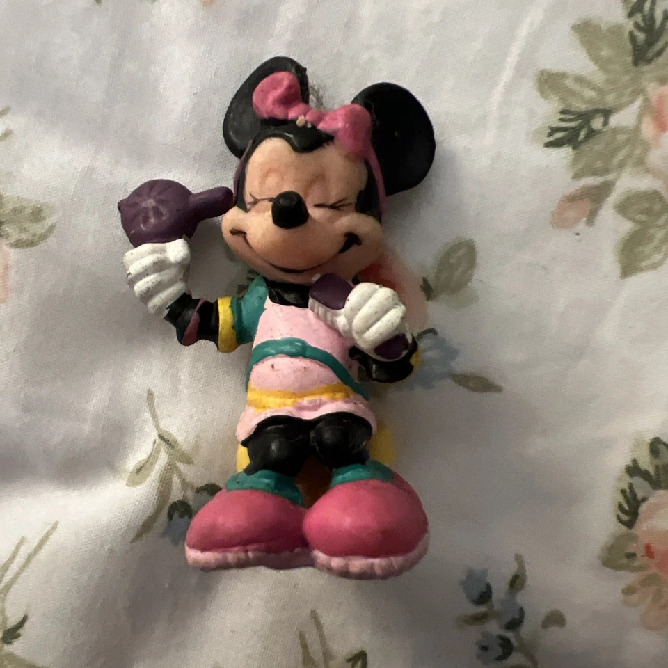 Vintage Minnie Mouse Hair Dryer Brush PVC Figure Disney Applause Cake Topper - Image 2 of 4