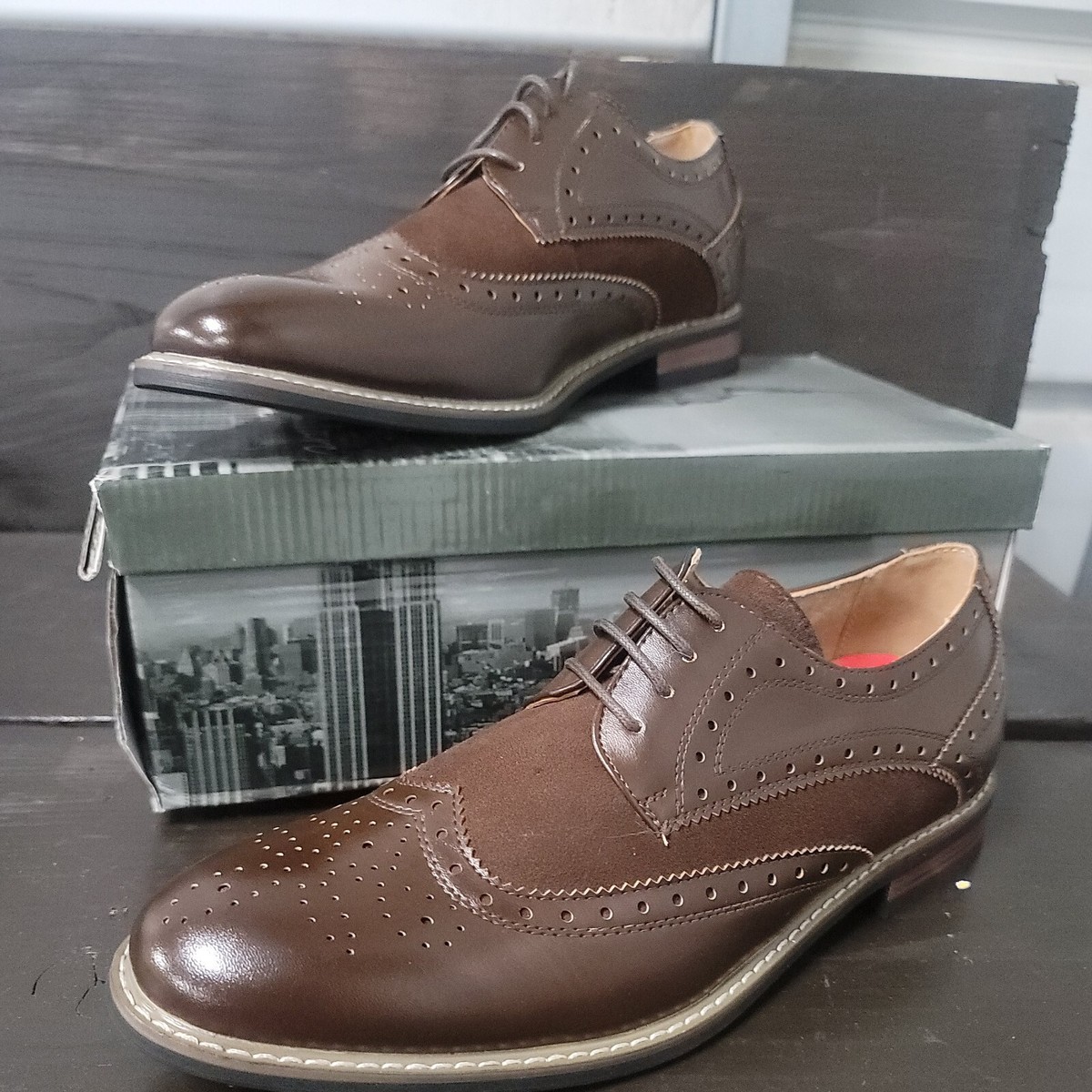 Bruno Marc Prince Brown Leather Oxfords Sz 9‎ Amazon.com | Bruno Marc Men main image 3