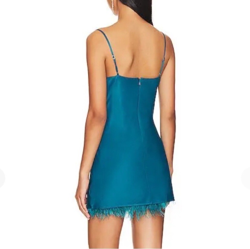 Revolve M Slip Dress Trish Satin Mini Teal Feather Cocktail Lovers \u0026 Friends Revolve M Slip Dress Trish Satin Mini Teal Feather Cocktail Lovers \u0026  Friends | eBay