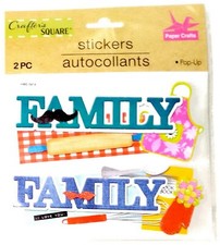 2 TITLES of FAMILY Cooking BBQ - Crafter's Square 3D Scrapbook Sticker SALE