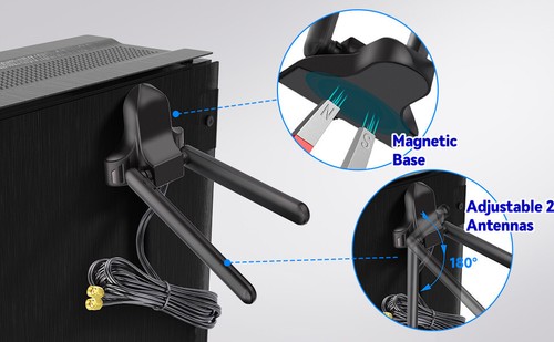 Tri-Band 2,4 GHz 5 GHz 6 GHz magnetische WiFi Antenne für PC Desktop Computer Motherbo - Bild 21 von 21