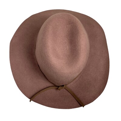 Elizabeth and James Brown Wool Hat Elizabeth And James 100% Wool Felt Panama Fedora Hat Tan | eBay main image 4