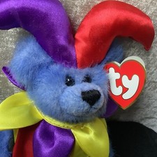 Ty Beanie Baby  The Attic Treasures Collection Calliope the Blue Jester Bear ‘93