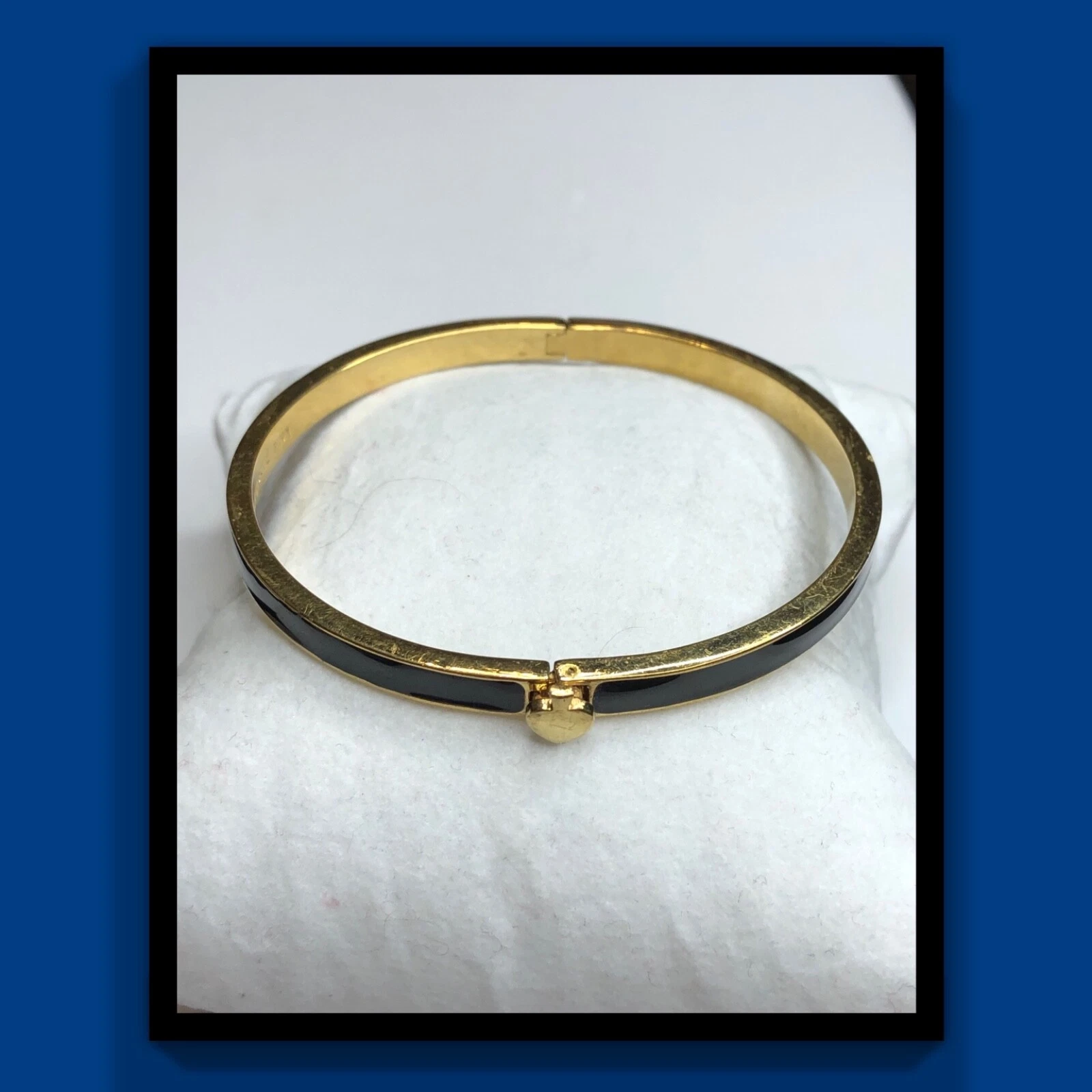 Bracciale Kate Spade sottile cerniera vanga placcato oro nero