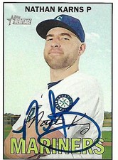 Nate Karns Seattle Mariners 2016 Topps Heritage Signed Card