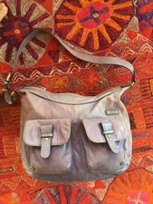 STORKSAK London "Emily" Purple Mauve Distressed Leather Designer Diaper Bag