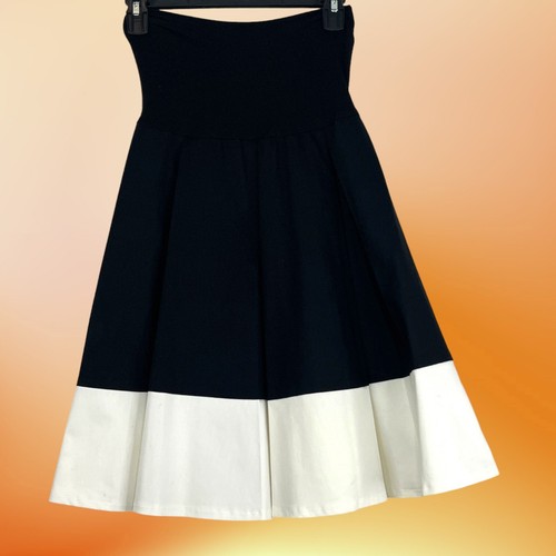 Bailey 44 Women A-Line Black White Stripe Pleated Style# 412-3711 Skirt Small - Picture 8 of 15