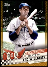 Ted Williams 2020 Topps Decades Best 5x7 Gold #DB-14 9/10 Red Sox