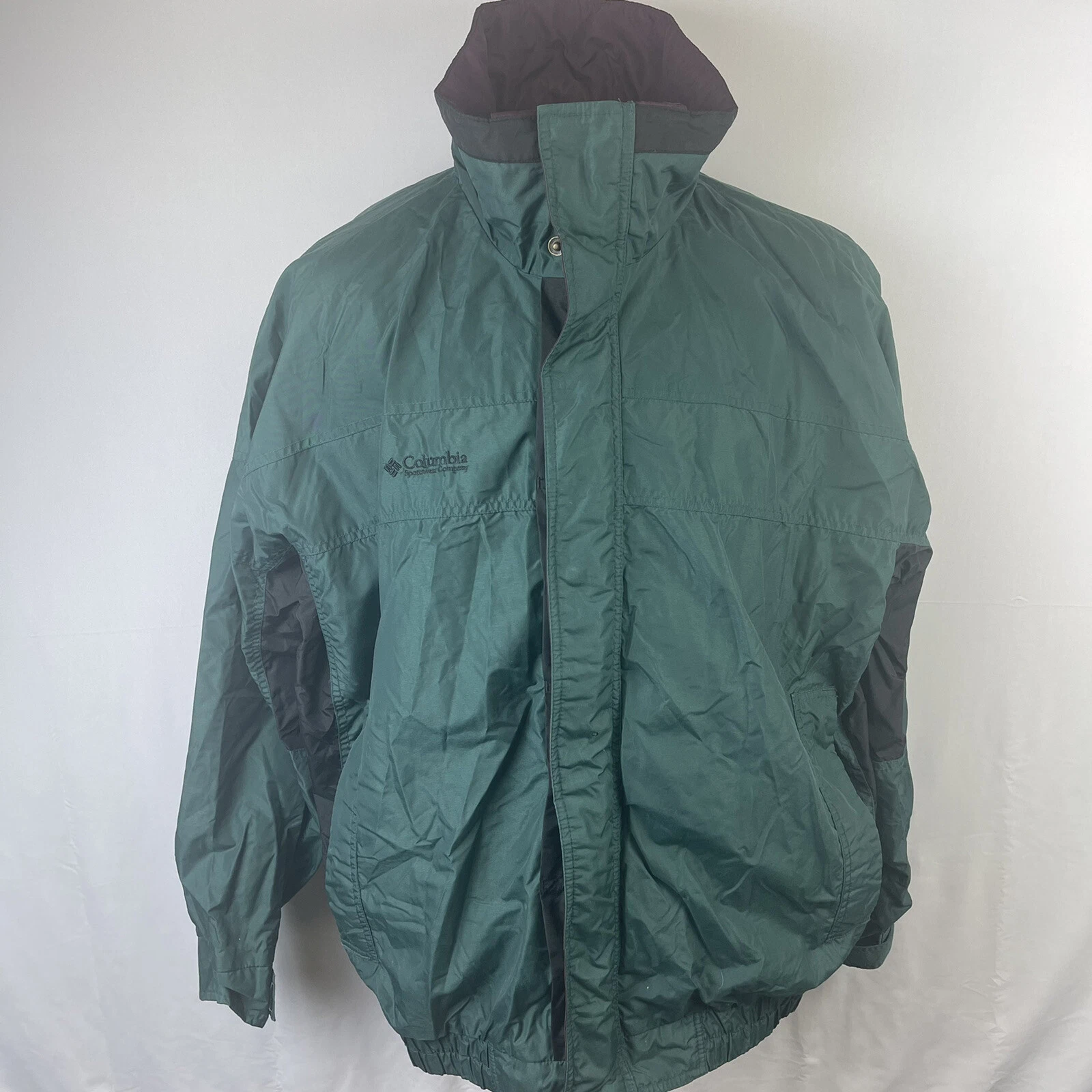Columbia Mens Green & Purple Windbreaker Jacket Size Large
