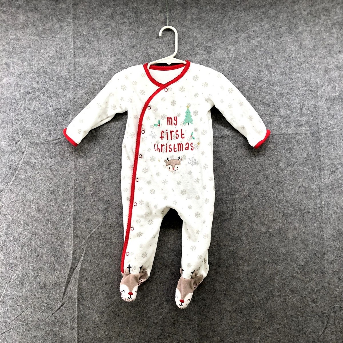 Dunnes Stores Baby 6-9M My First Christmas Footed Pajama Fleece One Piece