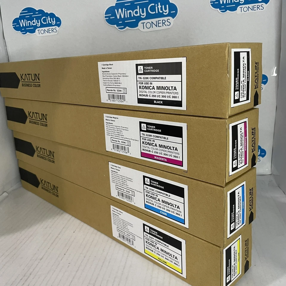 Konica TN328 Cartuchos de Tóner Compatible Katun Juego KYMC bizhub C250i C300i C360i Foto 2 de 2