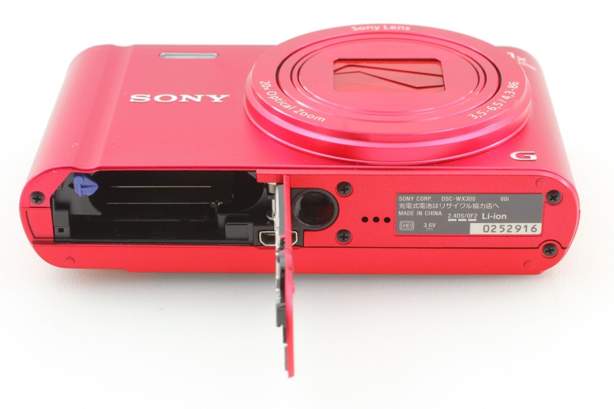 Sony 赤いCybershot DSC-WX300 MINT] Sony Cyber-shot DSC-WX300 Red 18.2MP Digital Camera