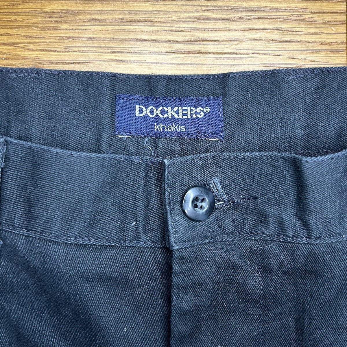 パンツ 90s EURO Dockers Black Chino Trousers Vintage 90s Dockers Black Chino Pants Relaxed Fit Mens Sz