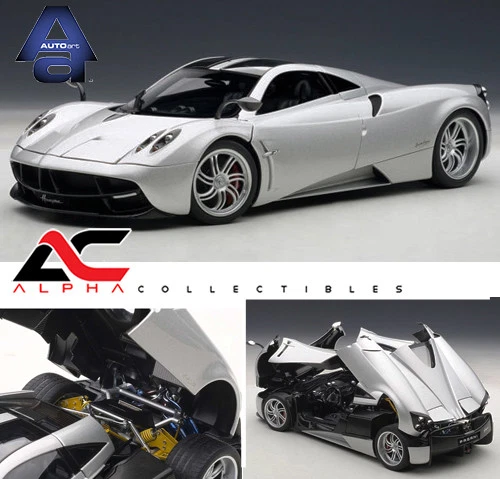 AUTOART 78266 1:18 PAGANI HUAYRA SILVER SUPERCAR DIECAST CAR - Image 3 of 4