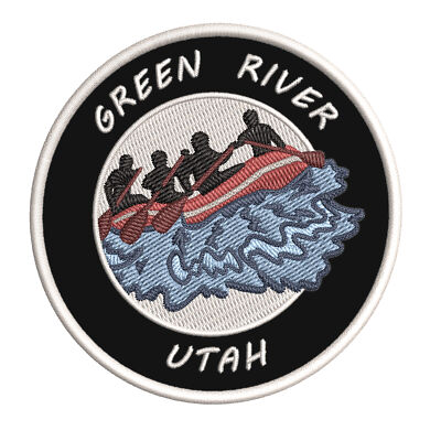 Green River Utah Patch Embroidered Iron-On Applique Water Rafting Nature
